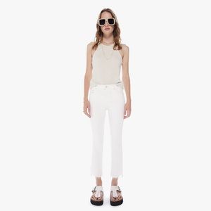 MOTHER: The Insider Crop Step Fray, Cream Puffs. Size 26